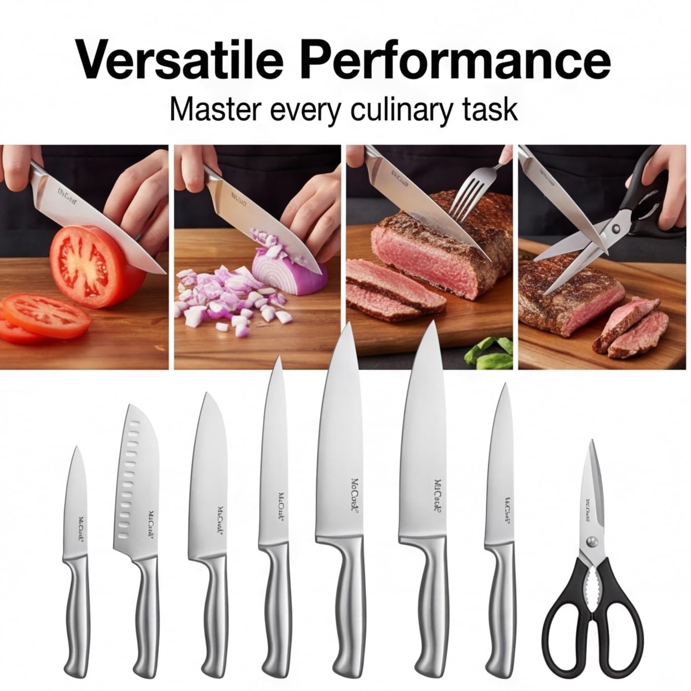 McCook kitchen shears and specialty knives grouped showing versatile prep tools ready