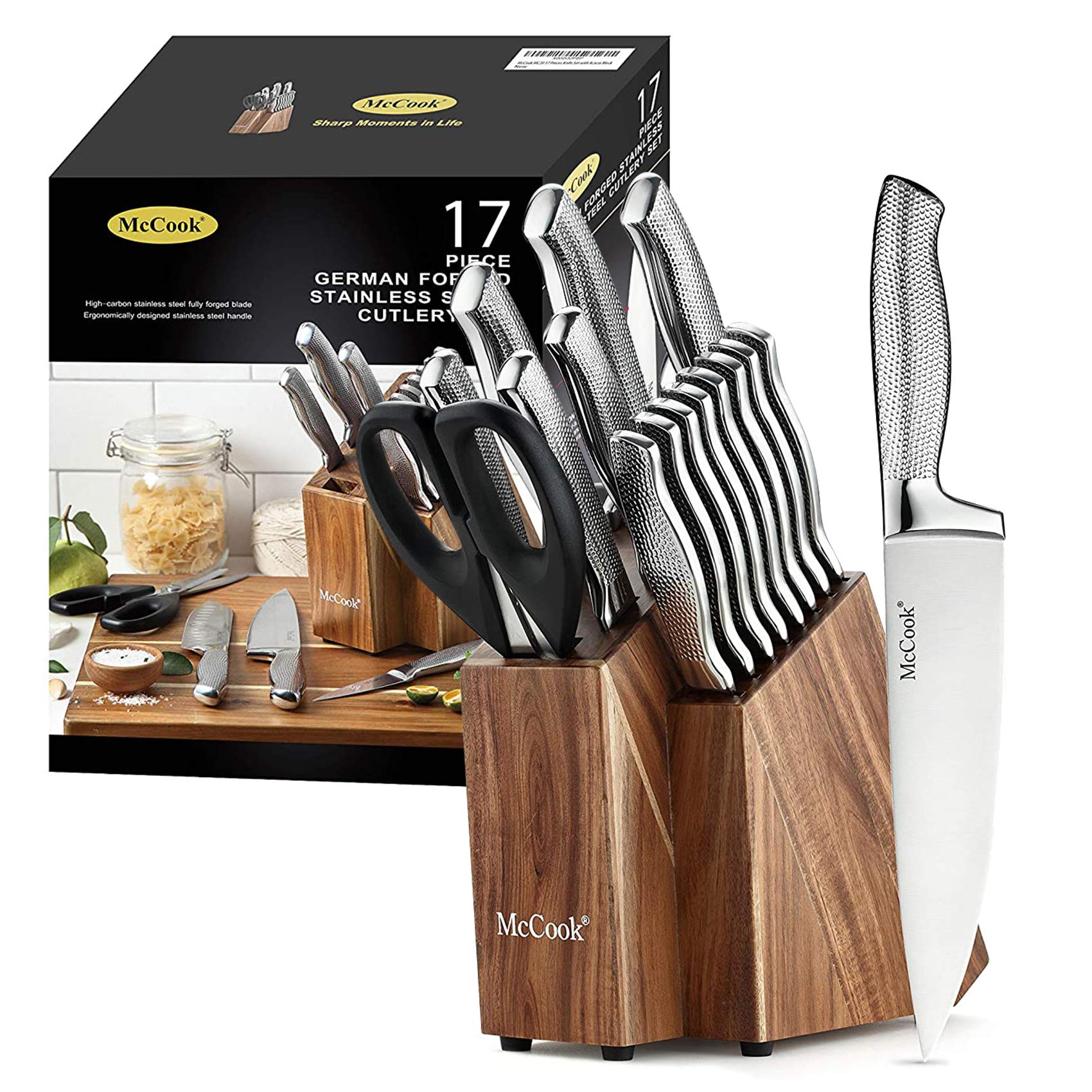 McCook knife set front view showing full kit and neat block — clear organization benefit
