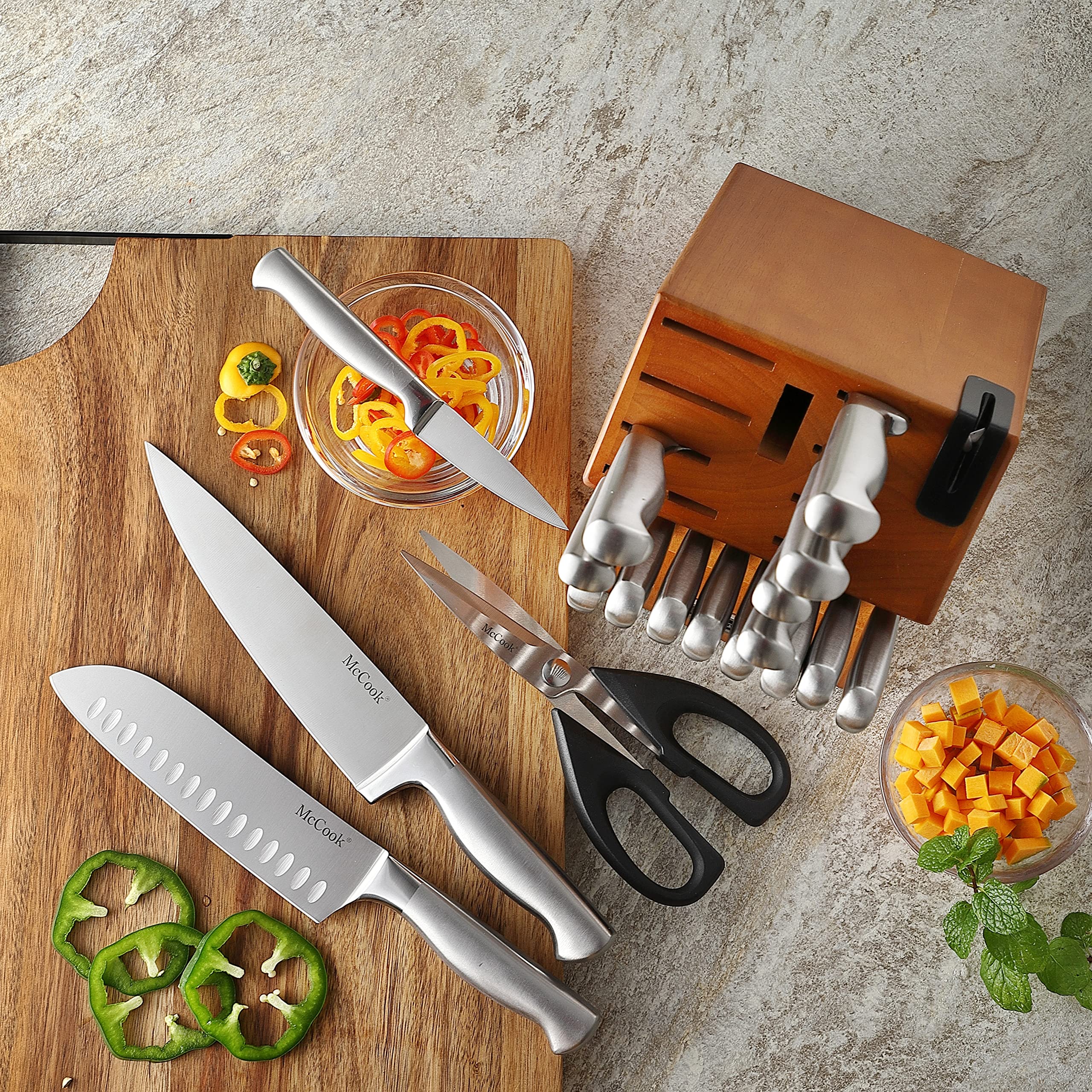 McCook lifestyle countertop display portraying modern kitchen aesthetics and neat storage