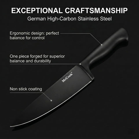McCook spread of steak knives showing matching set for uniform table service