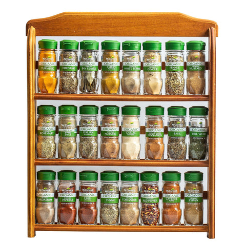 McCormick Gourmet front view rack showing organized spices for quick reach