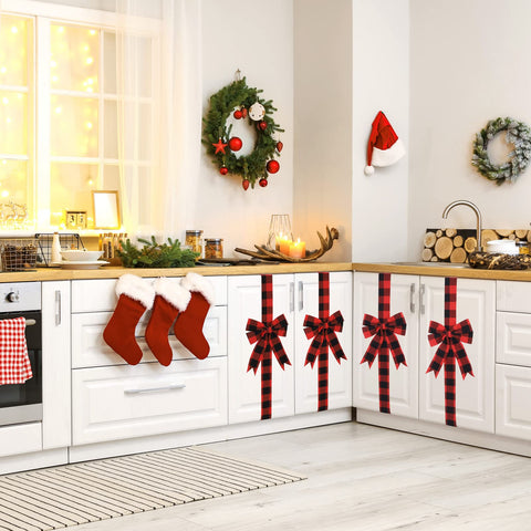 MCEAST bow installed on cabinet door showing instant festive upgrade