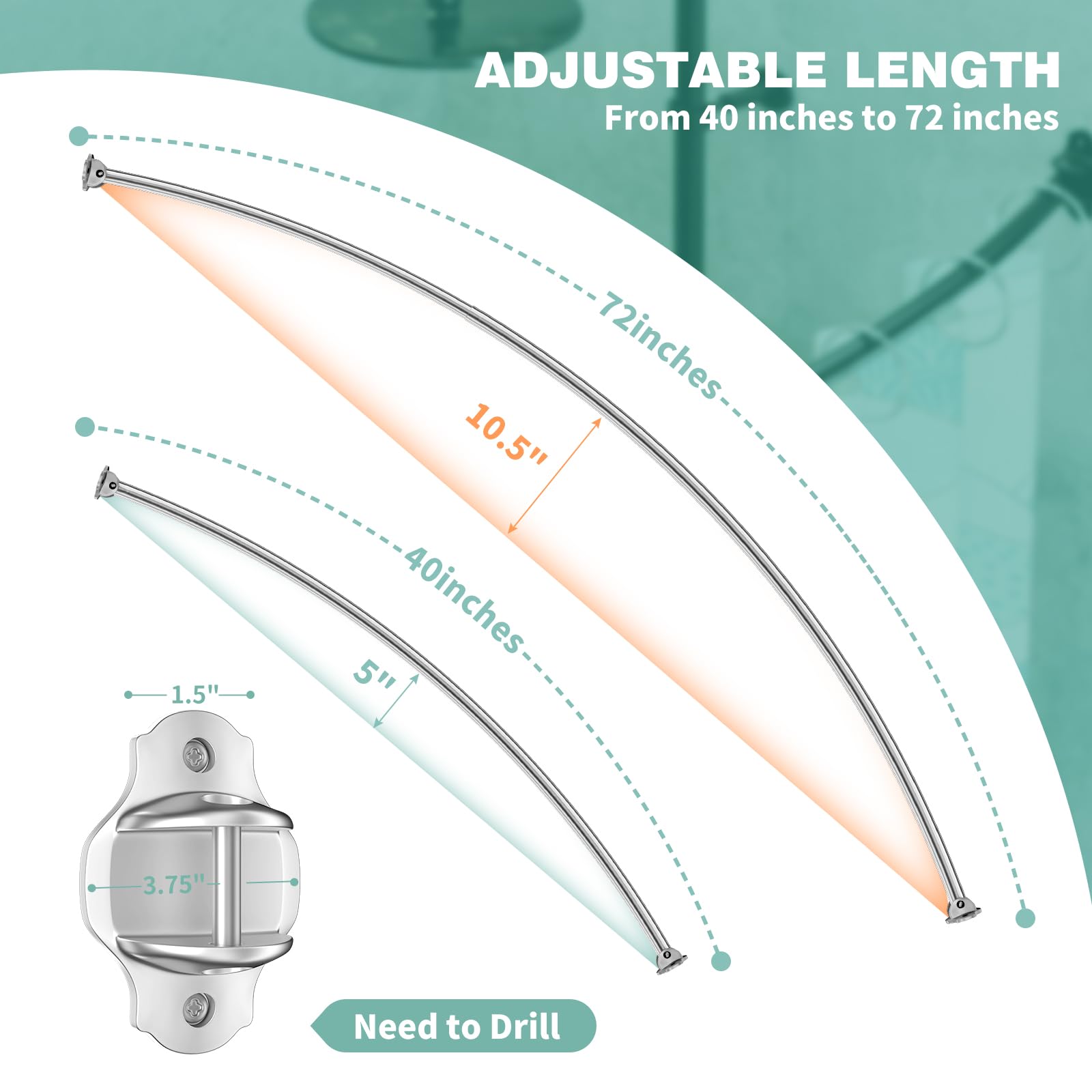 Mcrbeay rod installed in bathroom creating extra elbow space and improved comfort