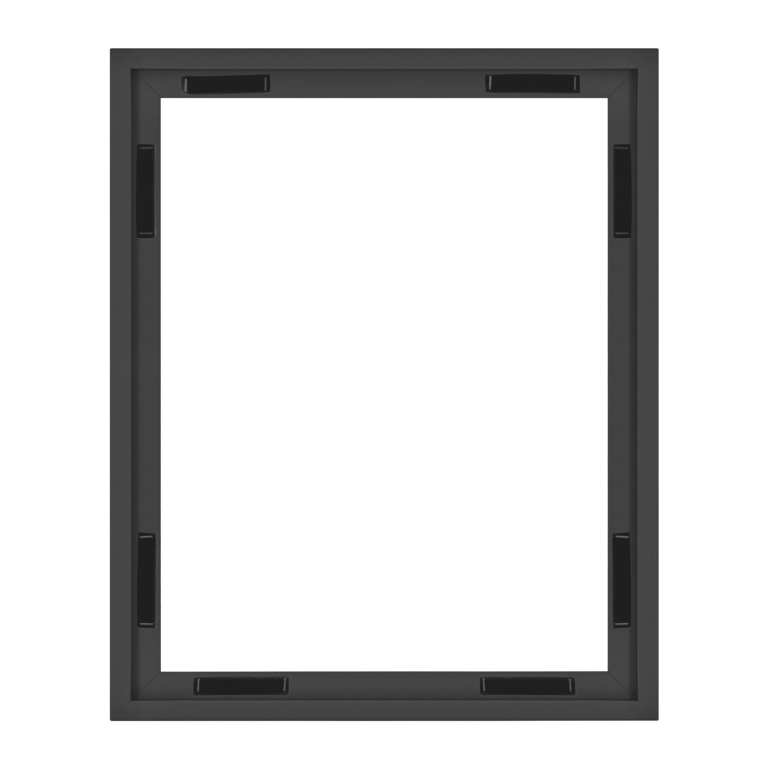 MCS front view of black 16x20 floater frame showing sleek edge and contrast