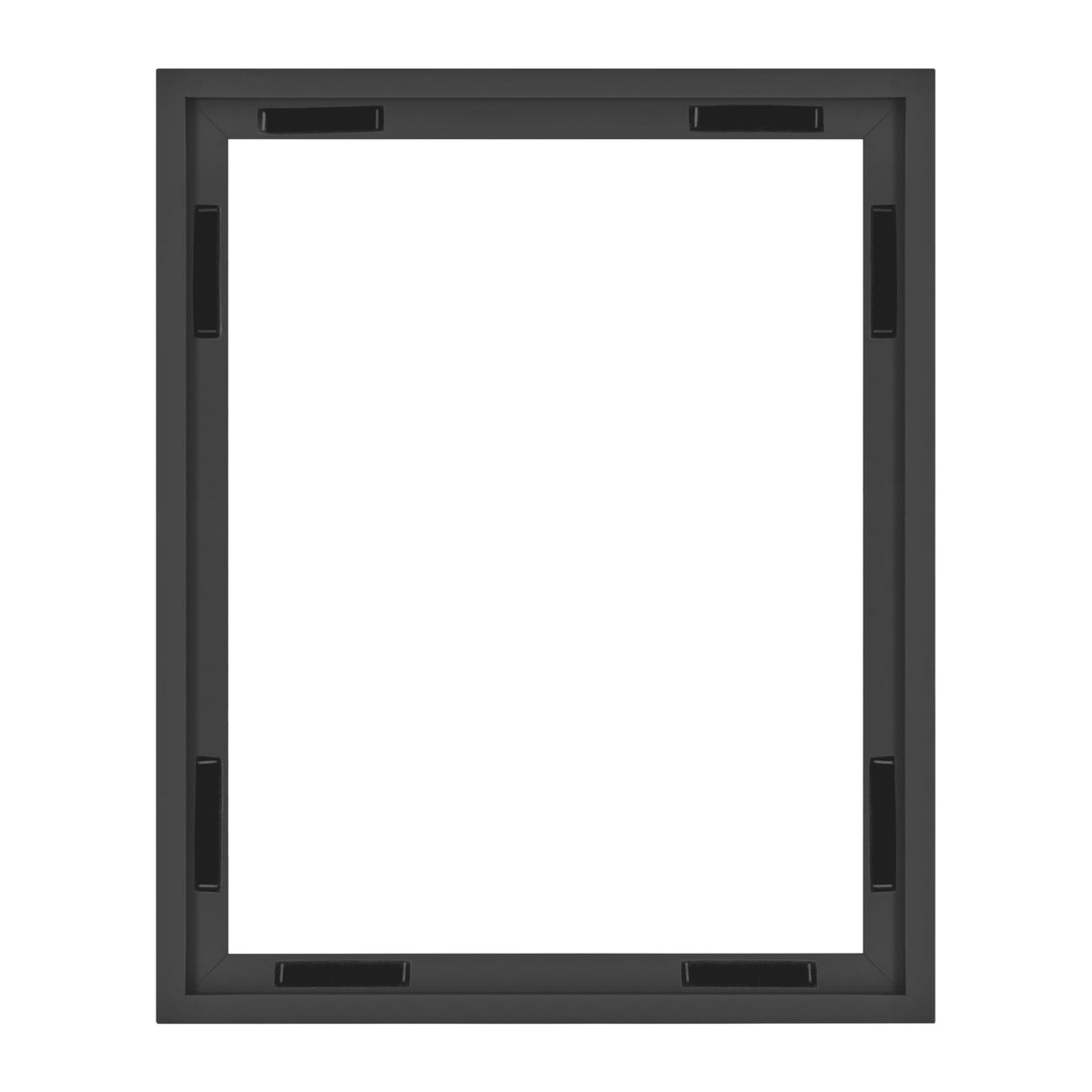 MCS front view of black 16x20 floater frame showing sleek edge and contrast