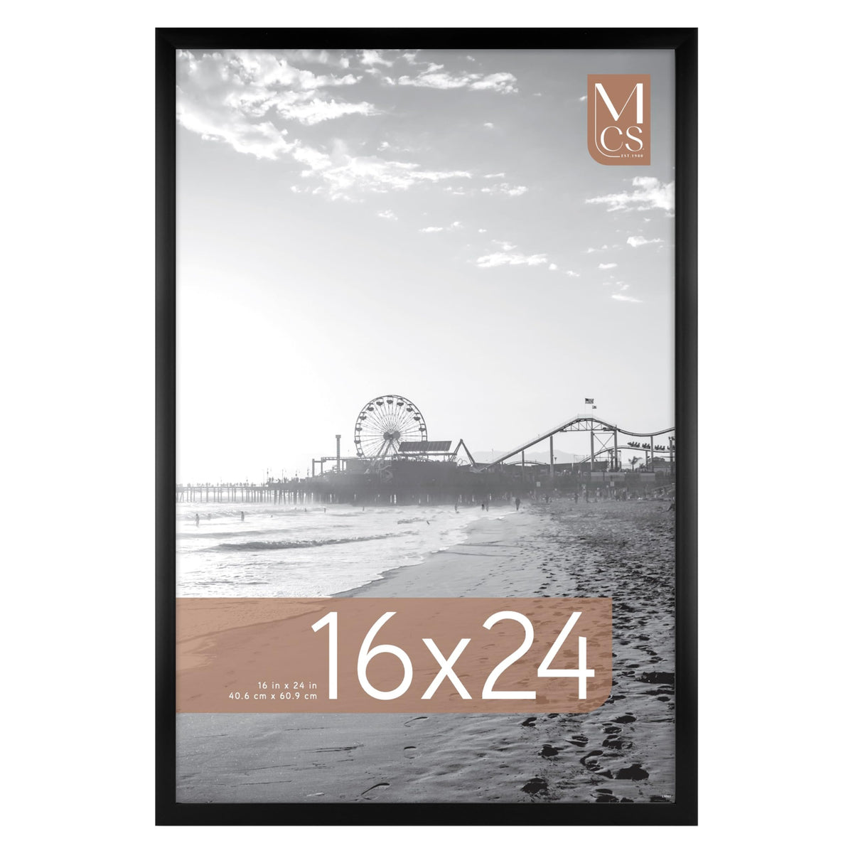 MCS front view of 16x24 frame showing clean black border and centered print benefit display