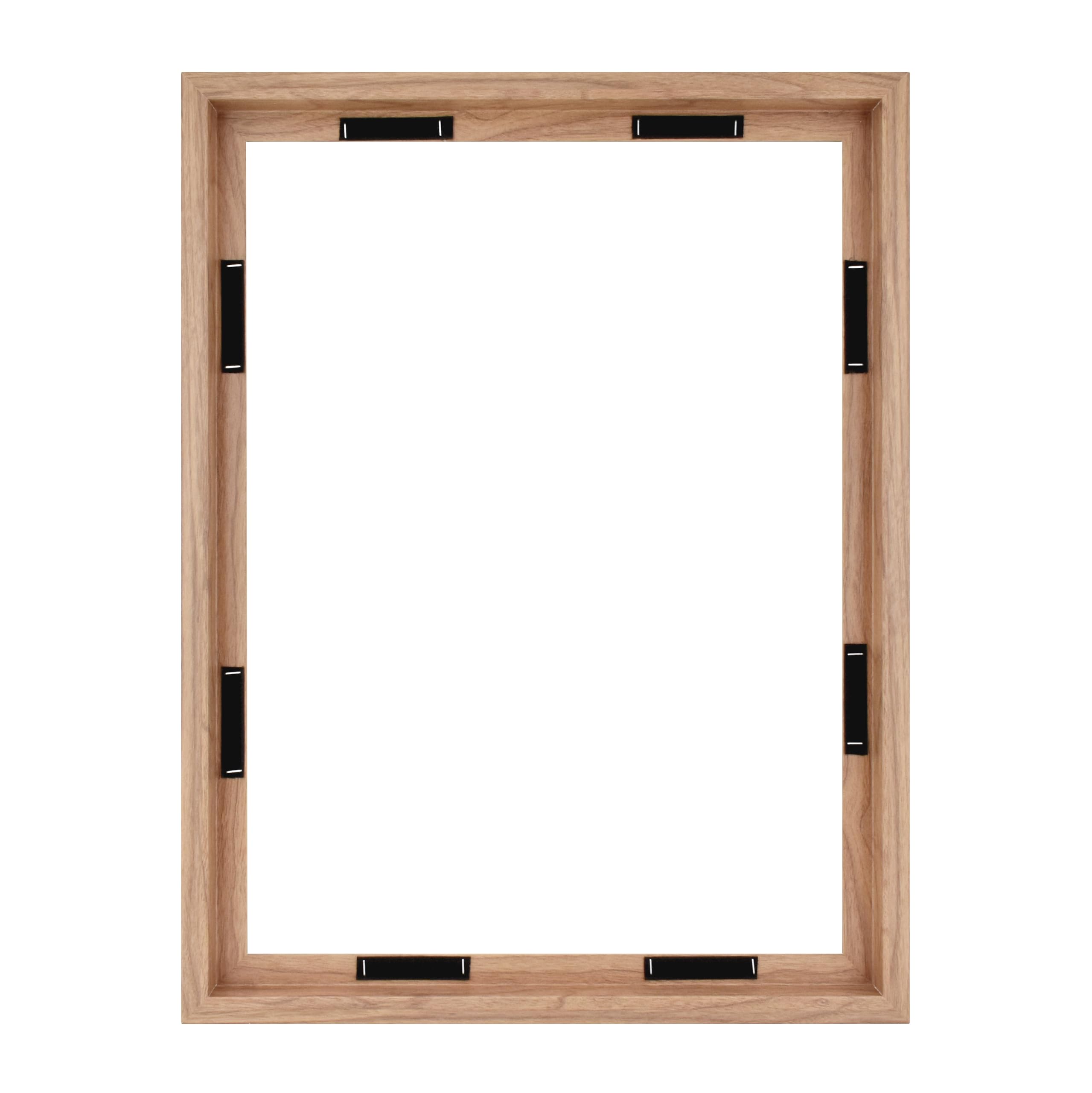 MCS front view of 18x24 walnut float frame showing clean gallery finish