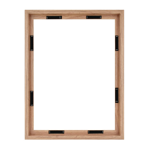 MCS front view of 18x24 walnut float frame showing clean gallery finish