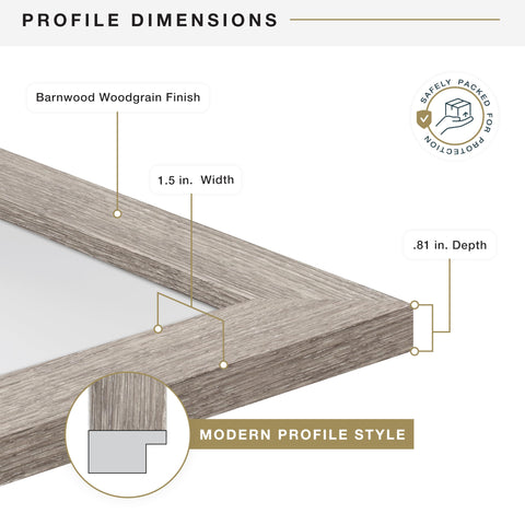 MCS barnwood frame mounted horizontally shows landscape display option