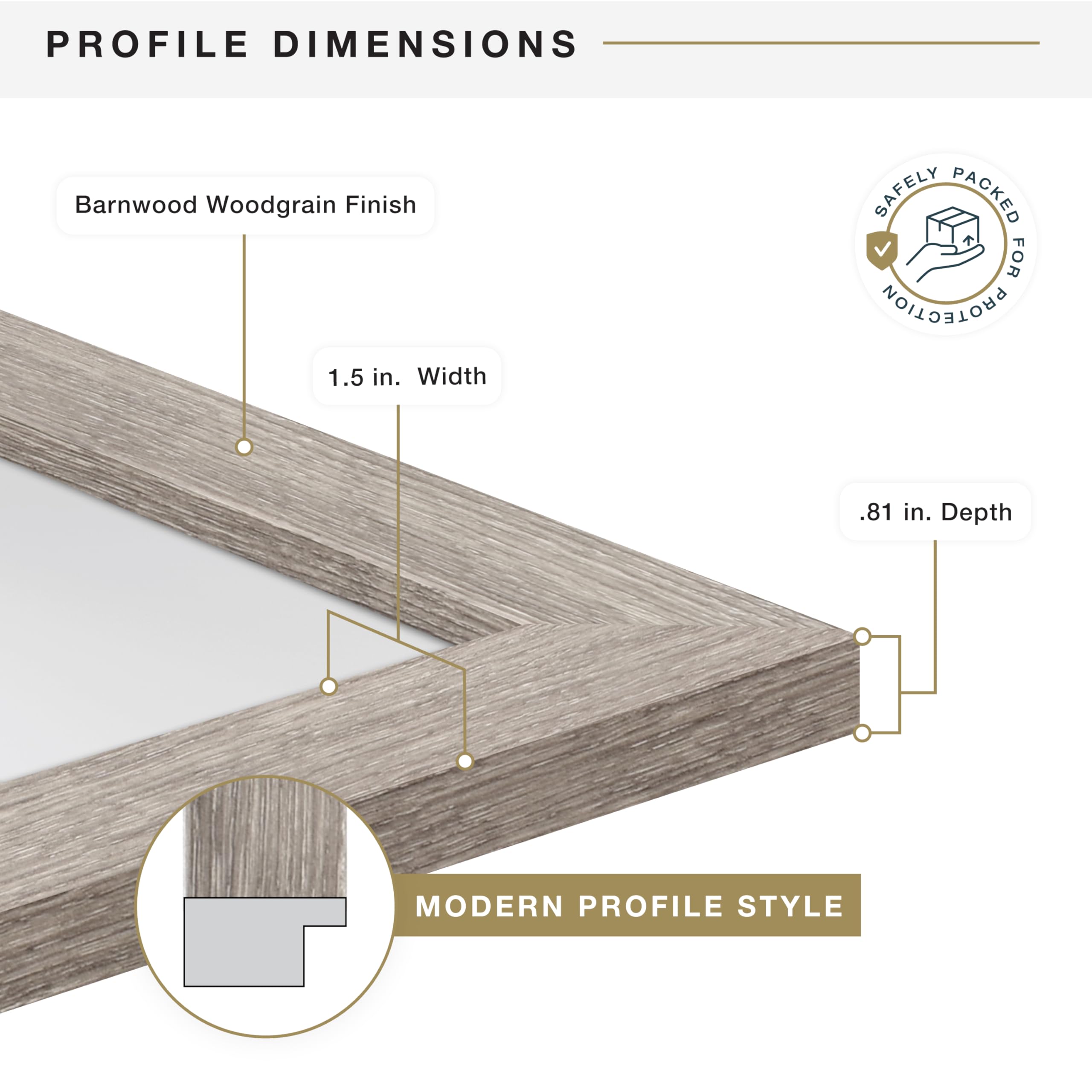 MCS barnwood frame arranged on gallery wall for cohesive styling