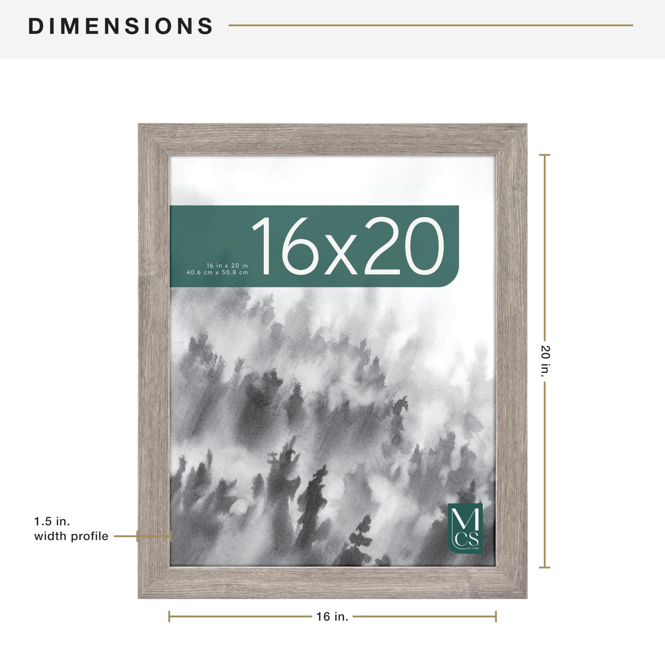 MCS barnwood frame holding a print to show presentation benefit
