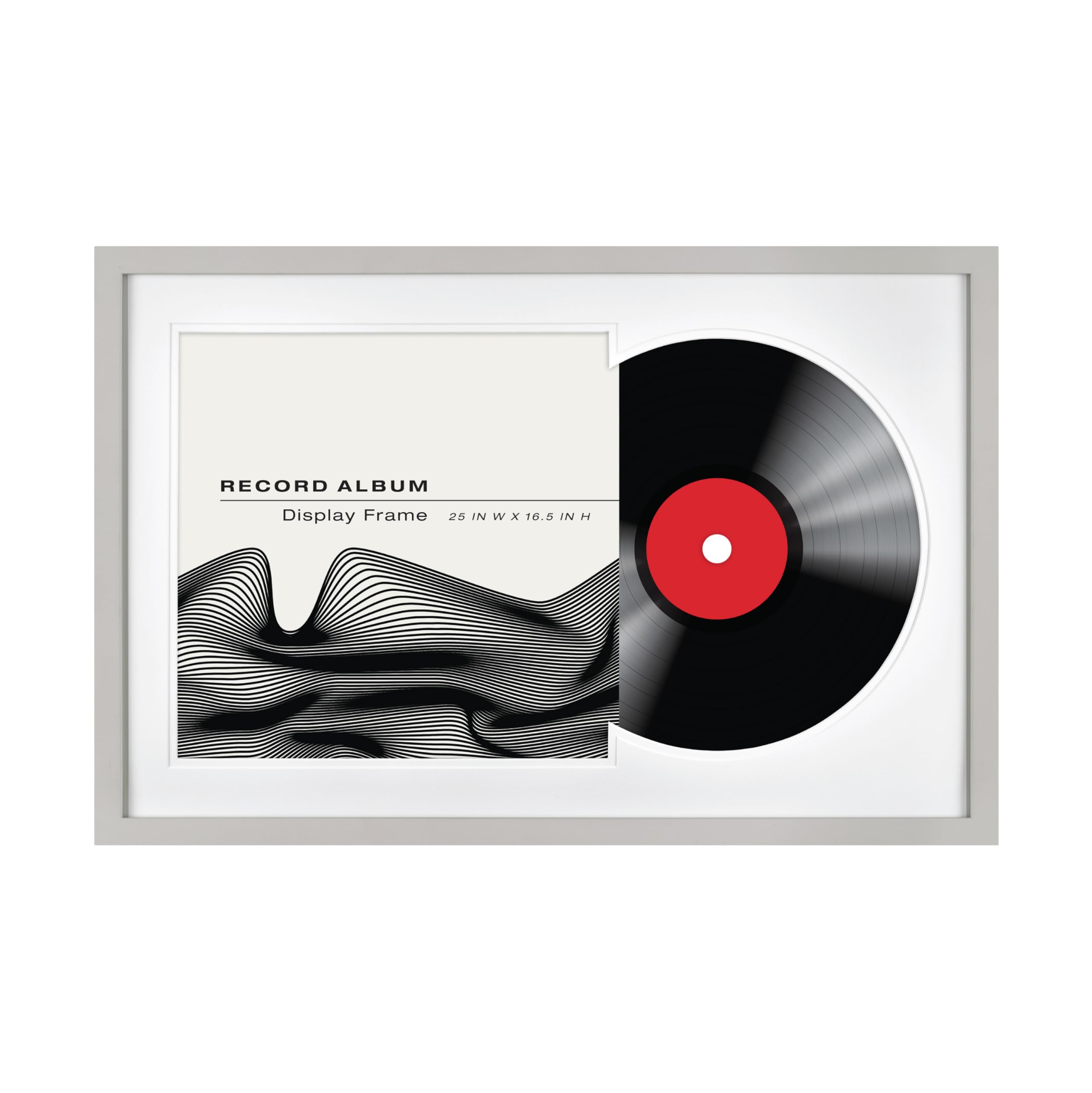MCS frame front view showing album and vinyl clearly for attractive display