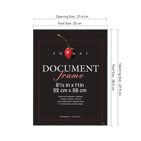 MCS format frame on a tabletop with snap-in easel offering stable display