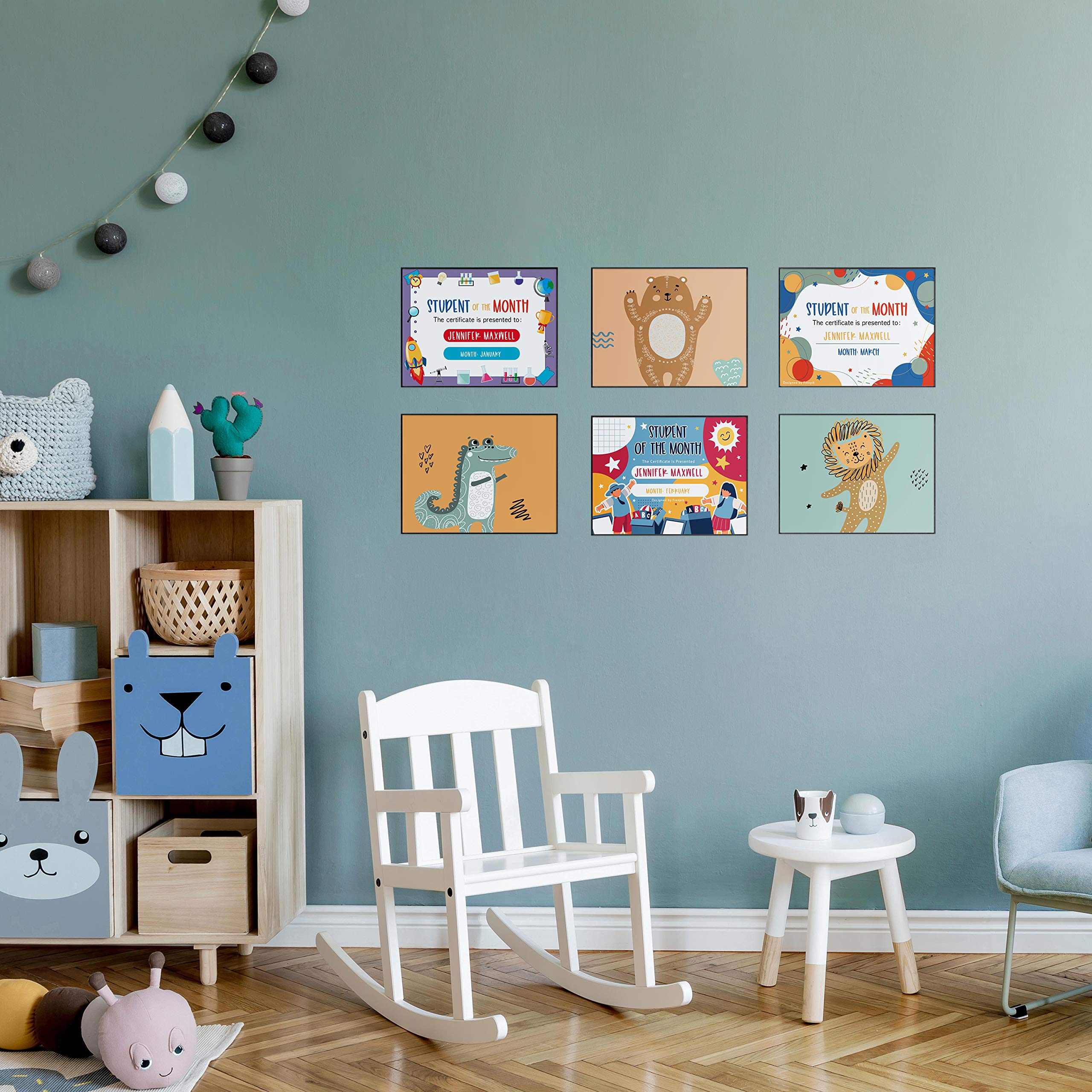 MCS format frames arranged on a wall creating cohesive gallery display benefit