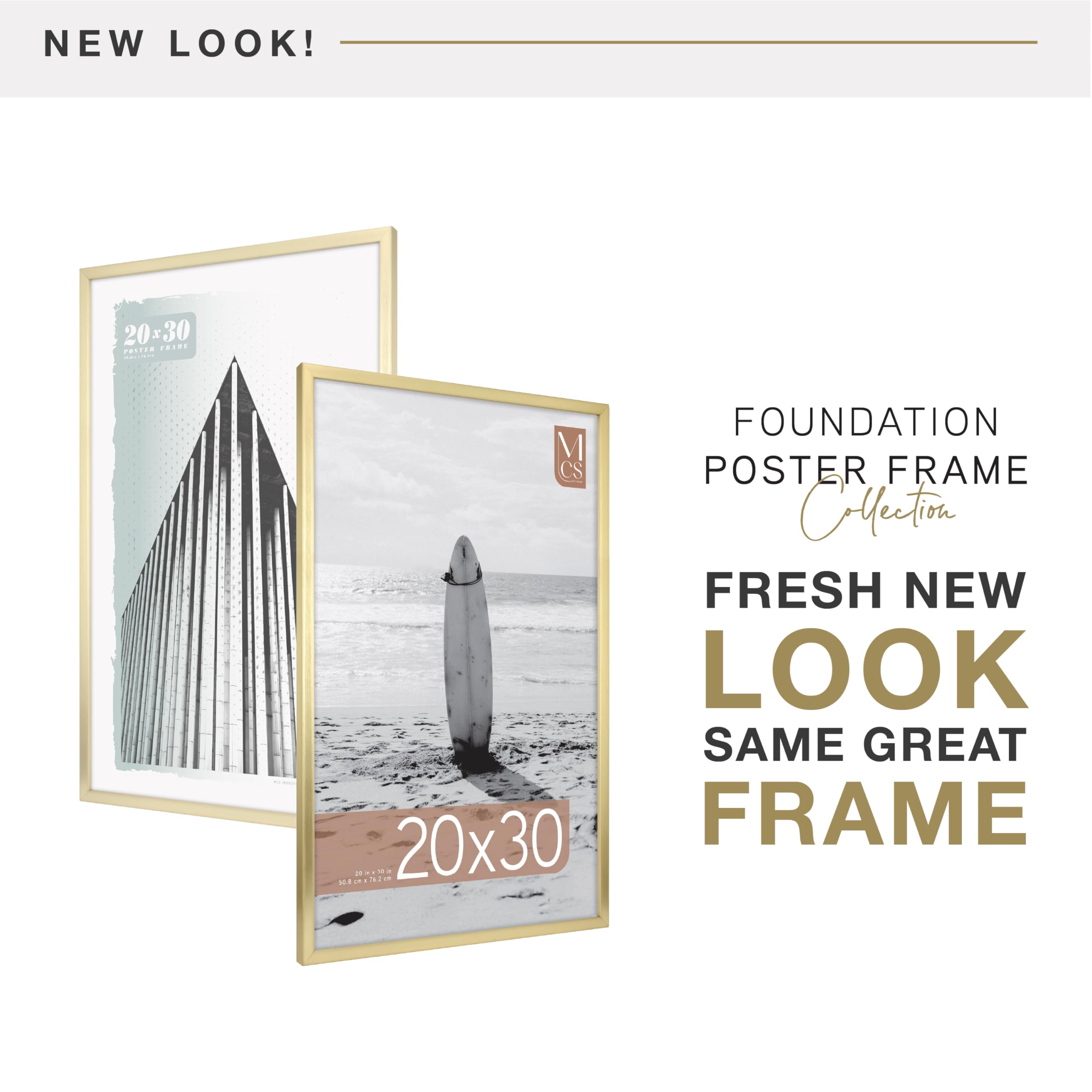MCS brass frame close profile highlighting slim contemporary edge