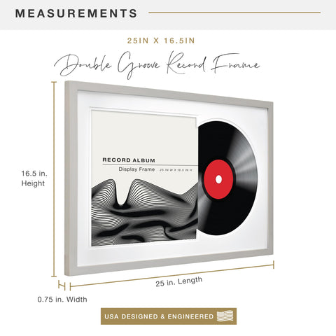 MCS frame on a living room wall enhancing decor with framed vinyl