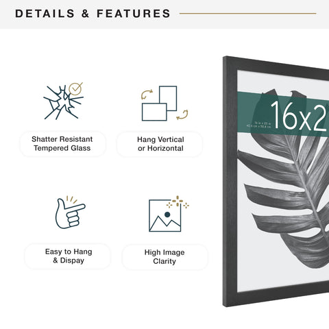MCS frame next to ruler showing scale and accurate 16x20 sizing for correct fit