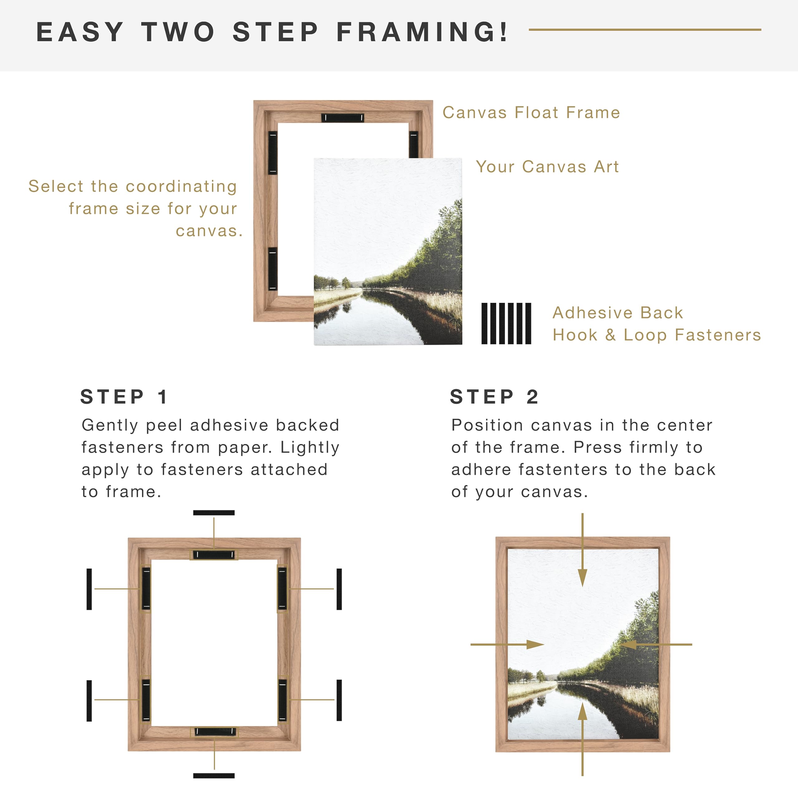 MCS frame with canvas attached demonstrating easy hook-and-loop benefit