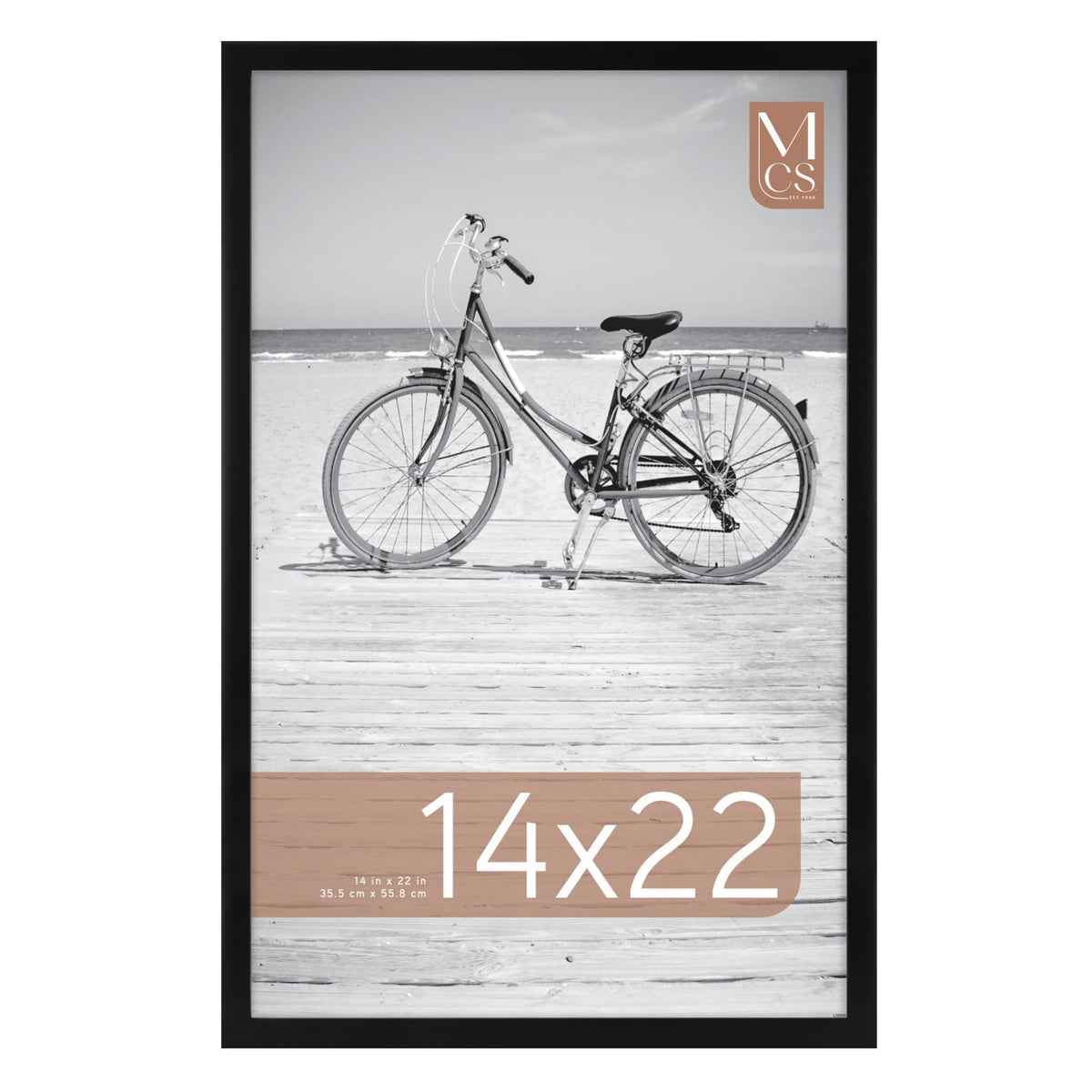 MCS front view of 14x22 poster frame showing sleek display benefit