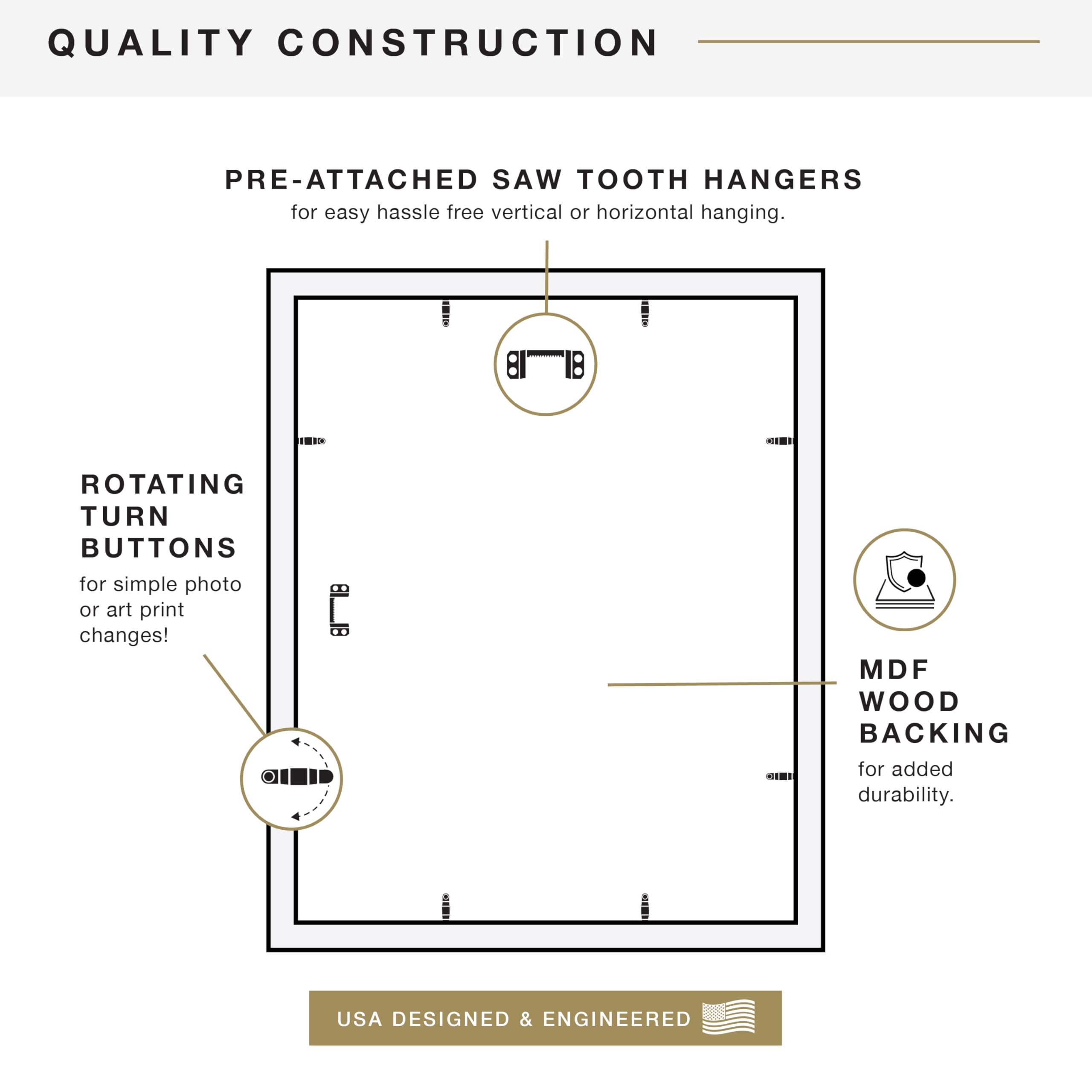 MCS frame on mantel with decor showing versatile styling and instant room upgrade