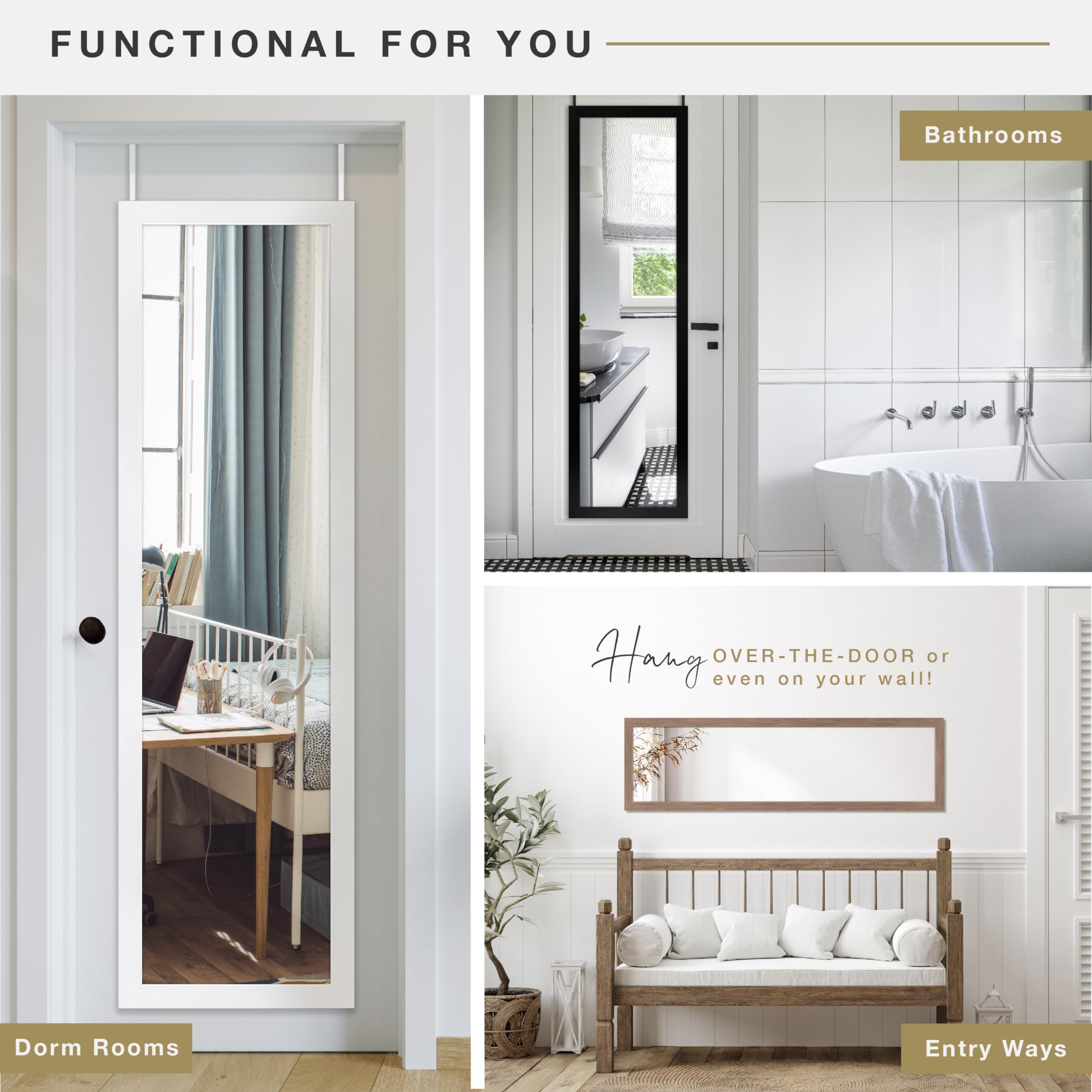 MCS mirror reflecting full outfit for dressing and grooming convenience