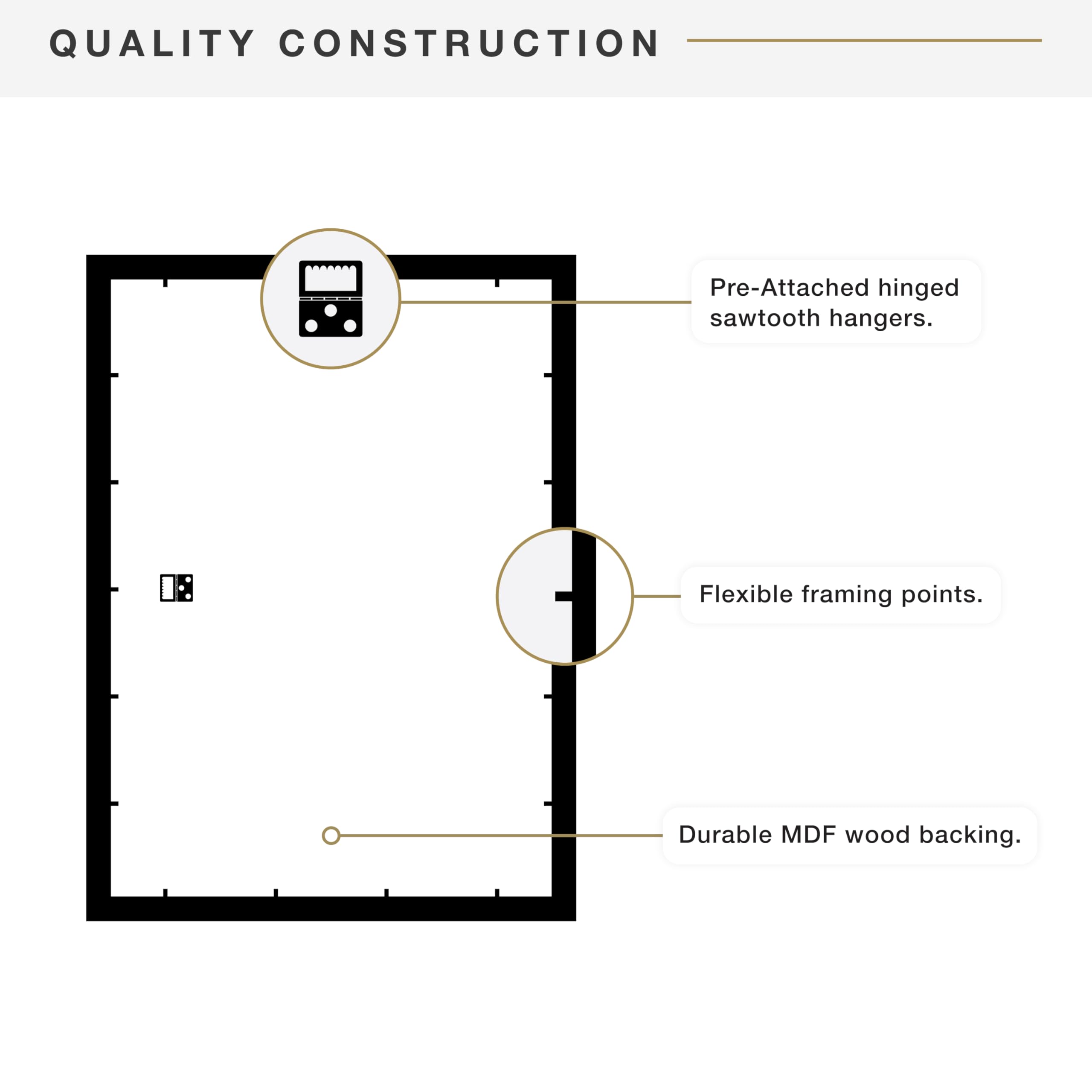 MCS frame on dorm room wall illustrating lightweight durable display benefit