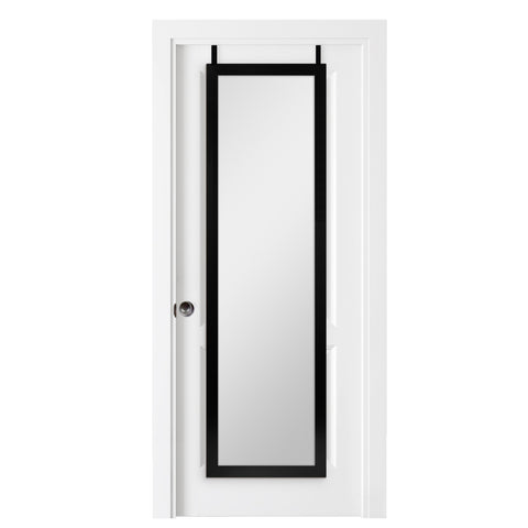 MCS mirror front view in black frame showing sleek profile and clear reflection