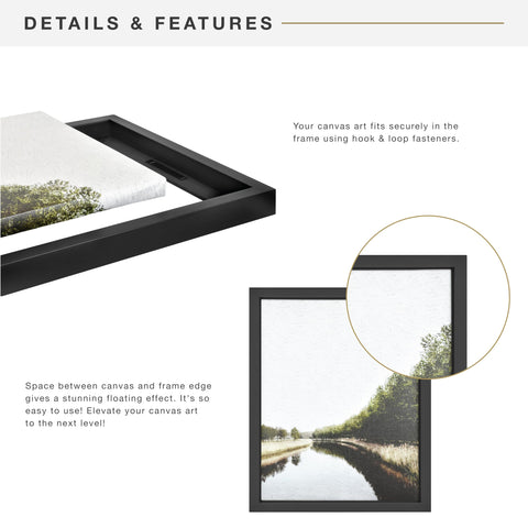 MCS packaged frame with label illustrating safe delivery and ready-to-hang