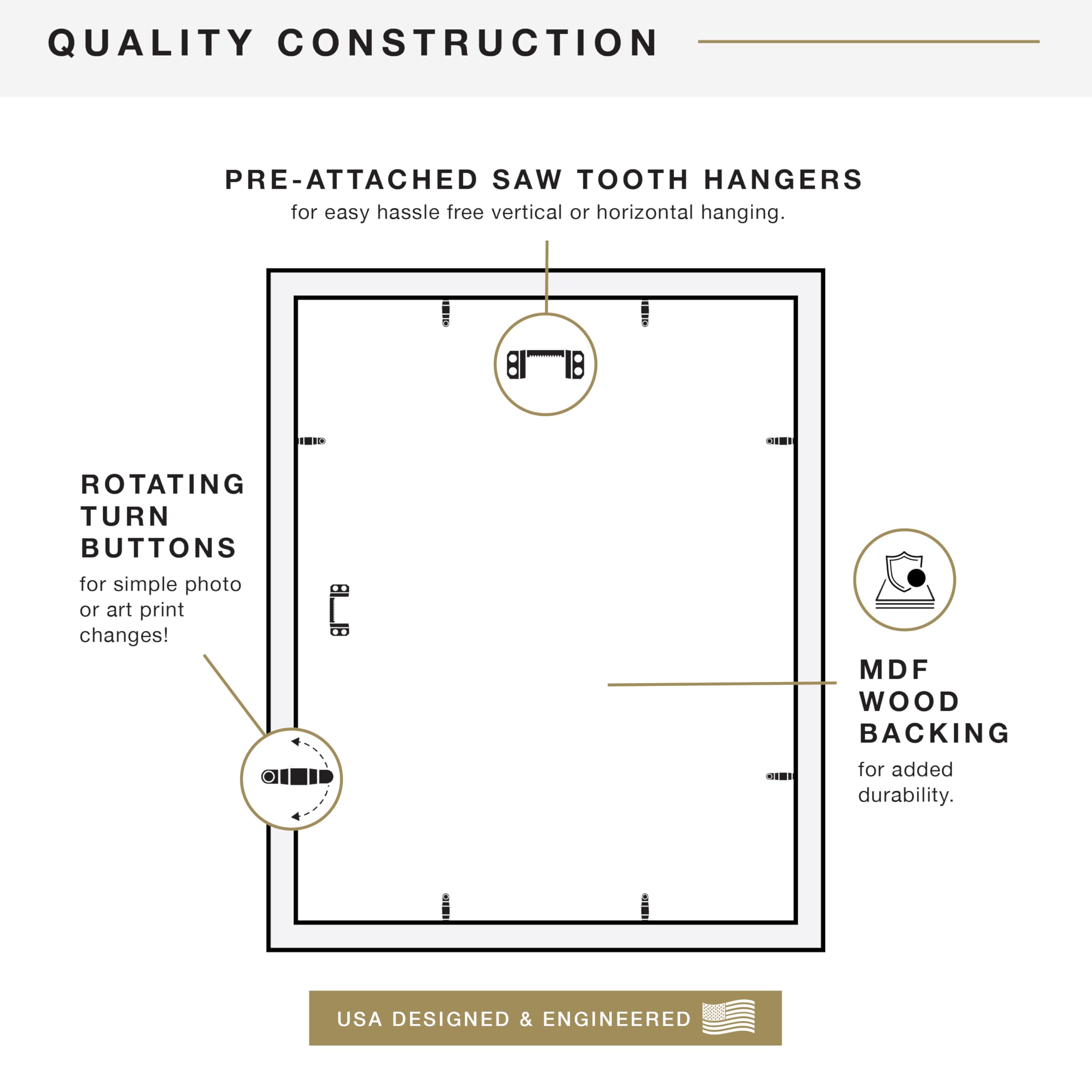 MCS frame beside ruler and book showing scale and slim 1.1-inch profile