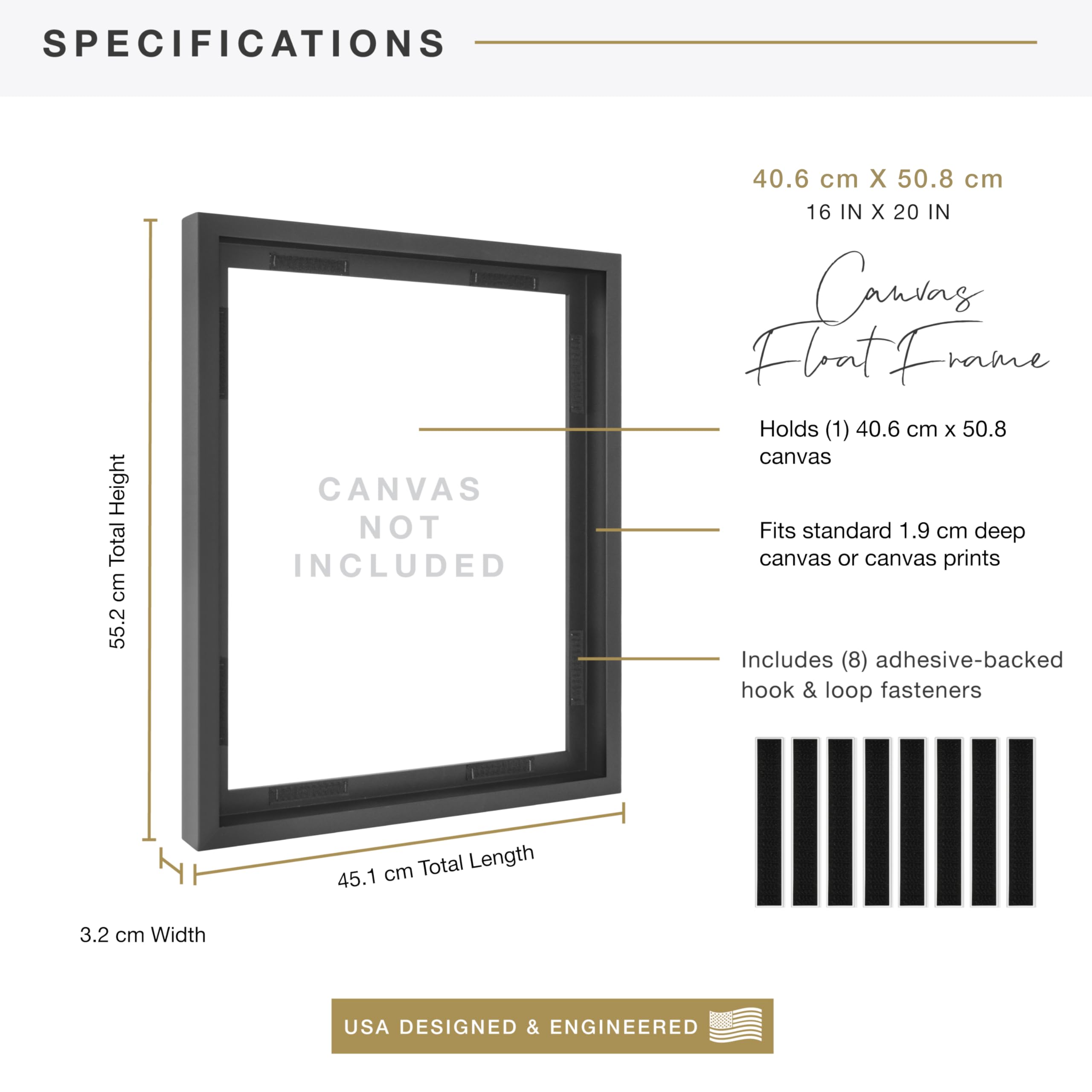 MCS side profile showing float gap and canvas depth for visual separation