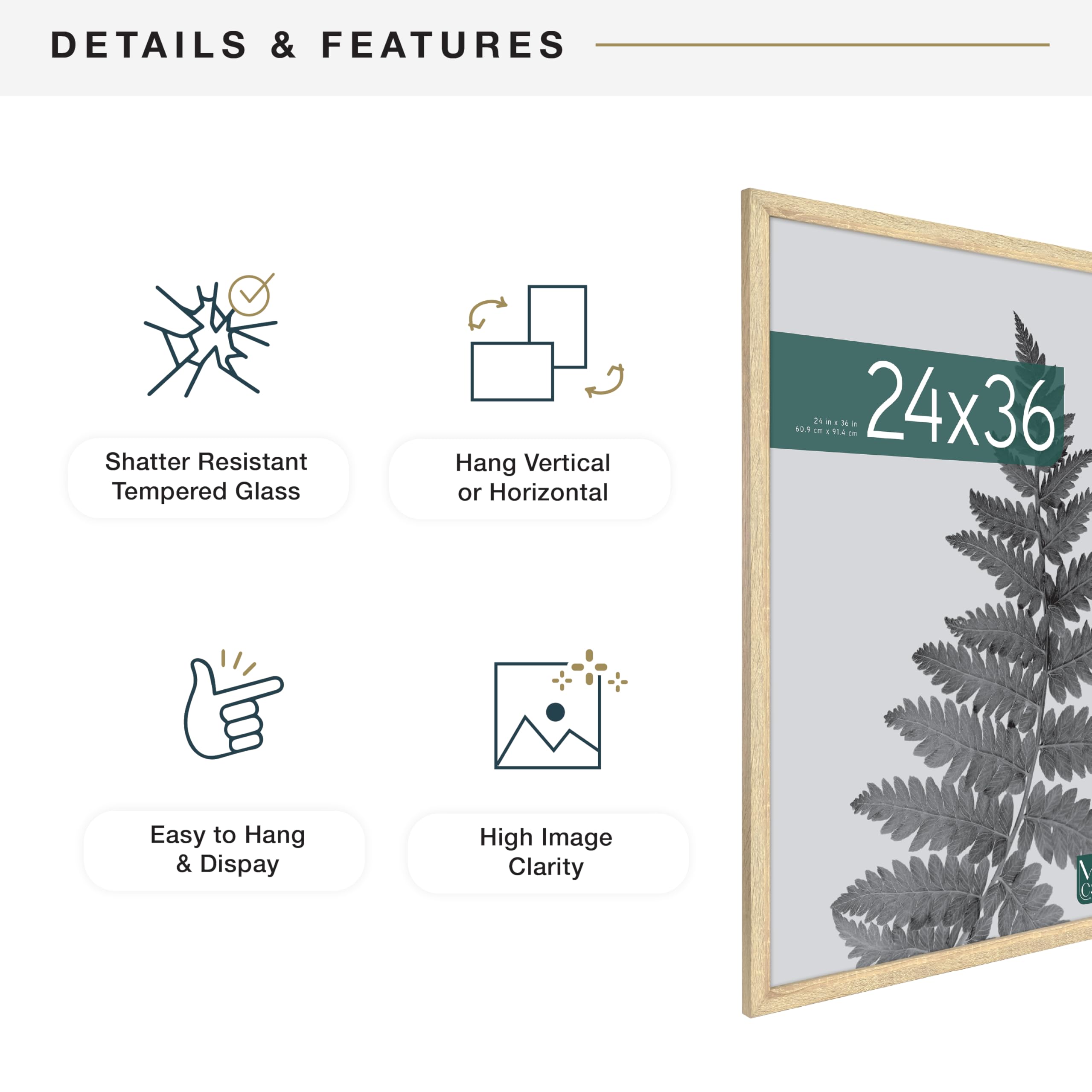 MCS frame with poster to show scale and accurate 24x36 fit benefit
