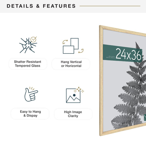 MCS frame with poster to show scale and accurate 24x36 fit benefit