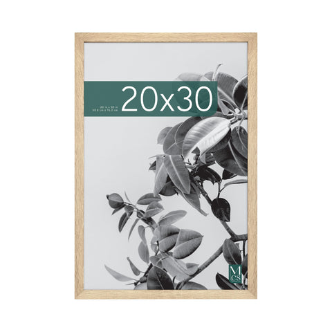 MCS front view of 20x30 frame showcasing natural woodgrain and poster display benefit