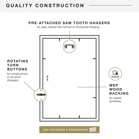 MCS frame next to a book to show scale and easy wall placement