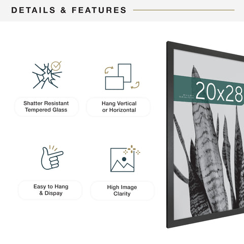 MCS frame with poster inserted demonstrating secure fit and crisp edges