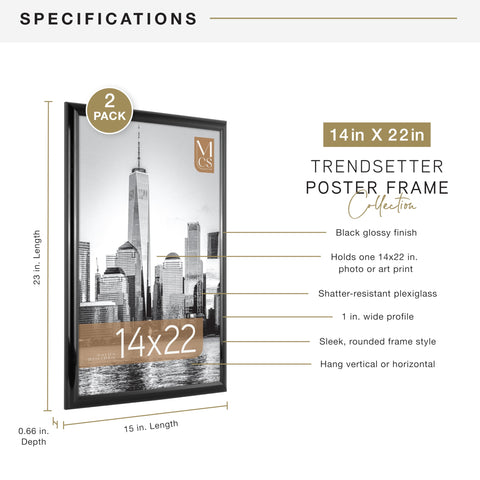 MCS Trendsetter rear view showing hinged hangers for secure vertical or horizontal mounting