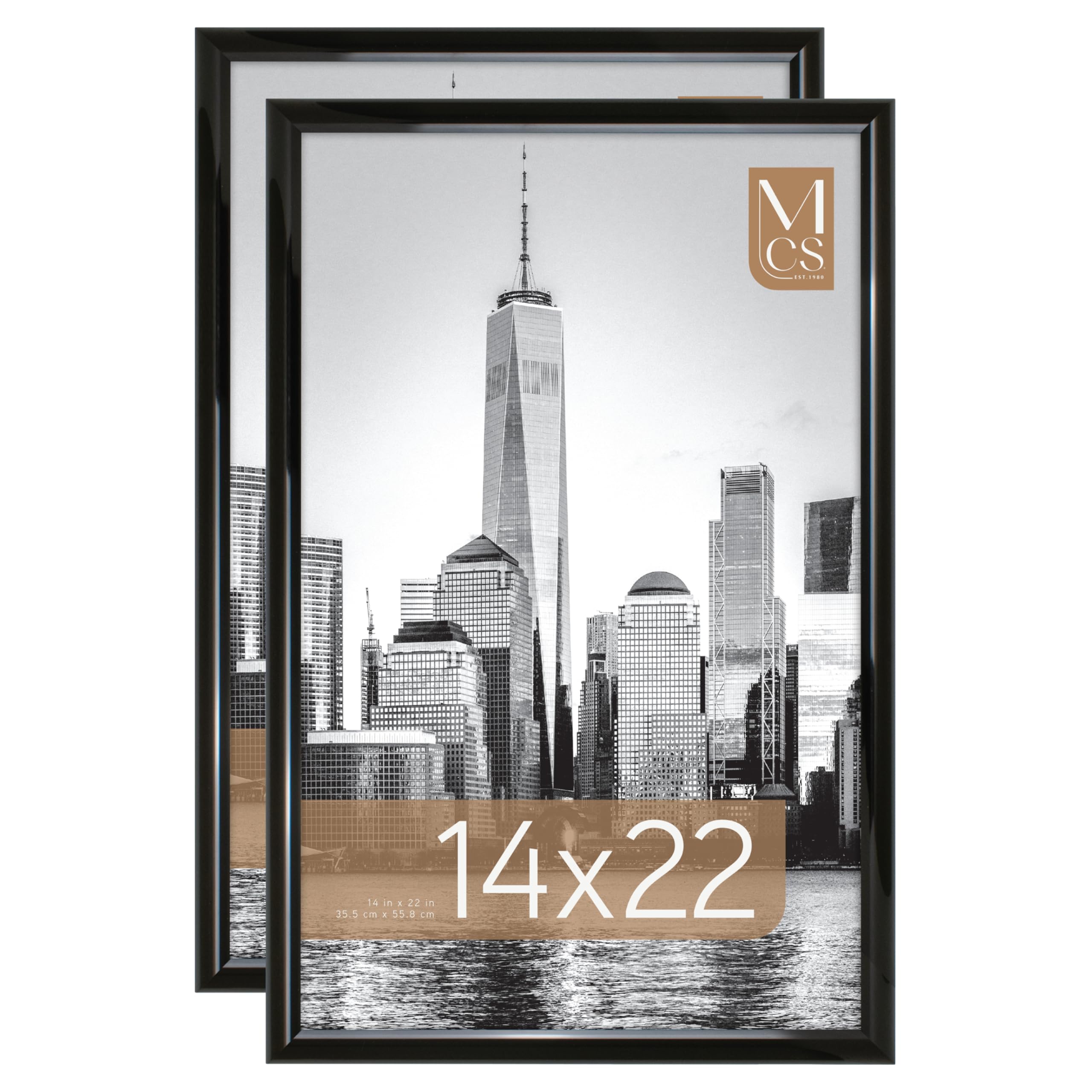 MCS Trendsetter front view showing black high-gloss frame and clean display benefit