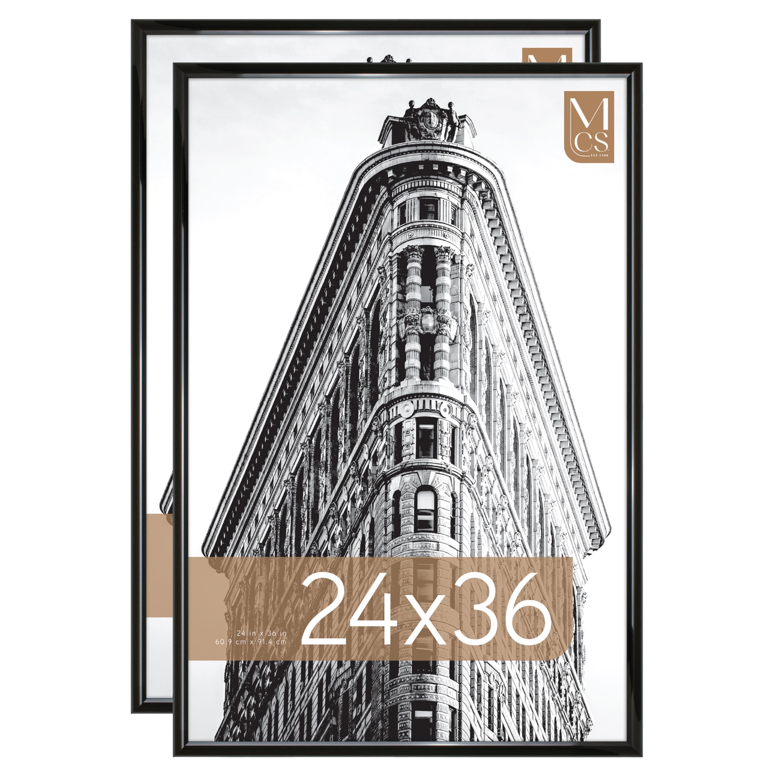 MCS Trendsetter front view showing black high-gloss frame and clean display benefit