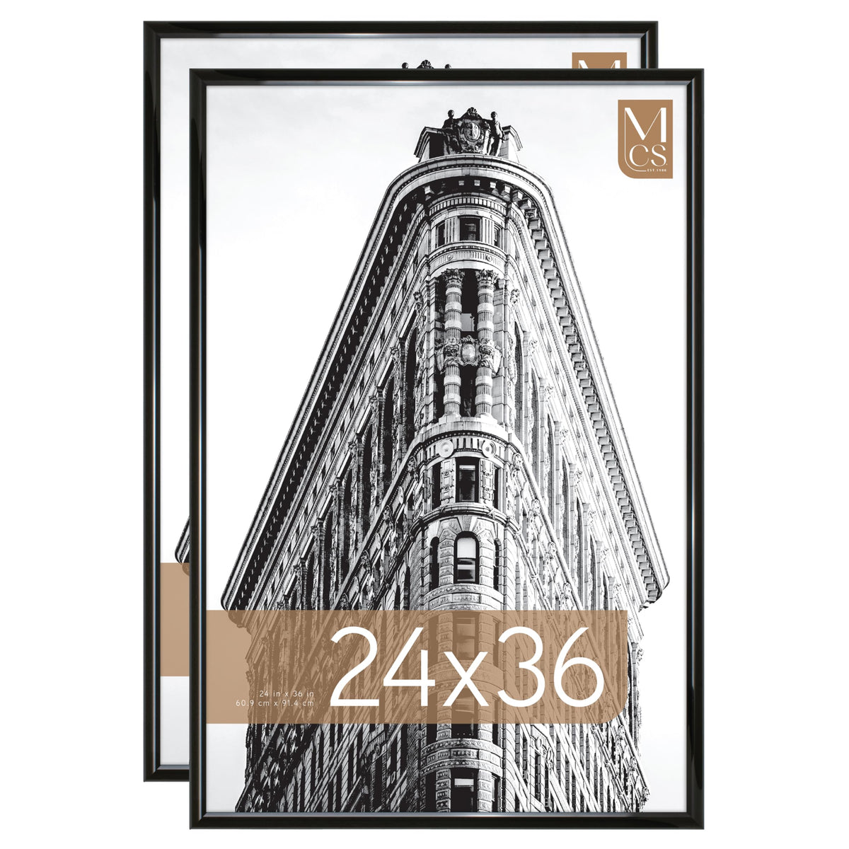 MCS Trendsetter front view showing black high-gloss frame and clean display benefit