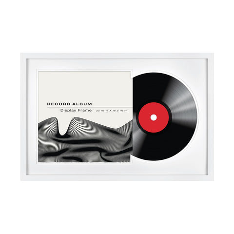 MCS white frame front view showcasing album and record prominently