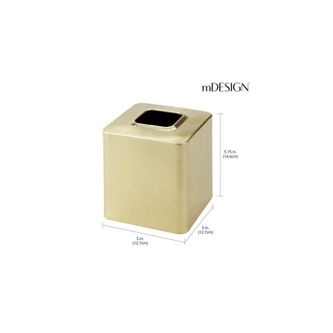 mDesign Avia soft brass placed on bathroom vanity adding coordinated stylish accent