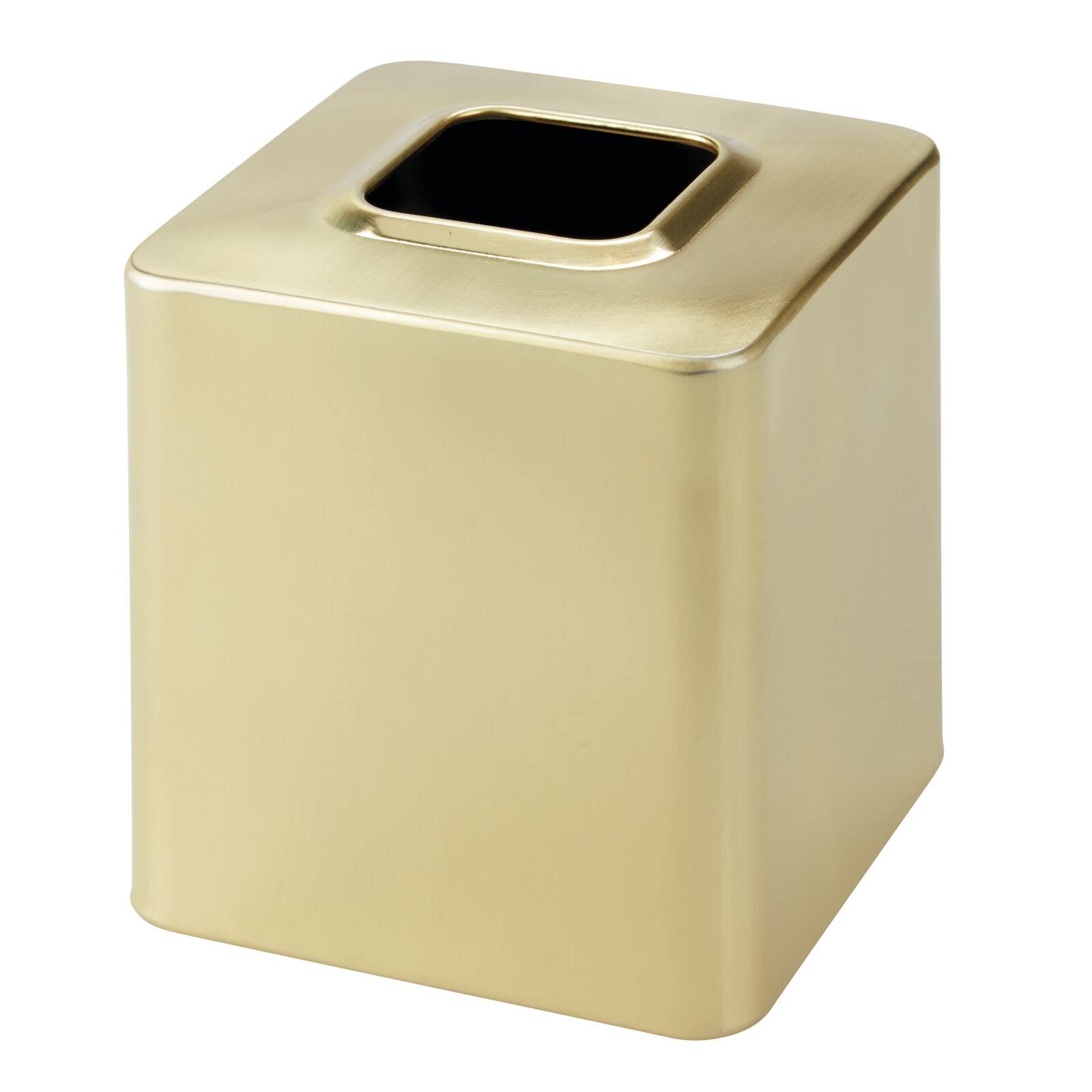 mDesign Avia soft brass beside a hand for scale showing compact 5-inch size
