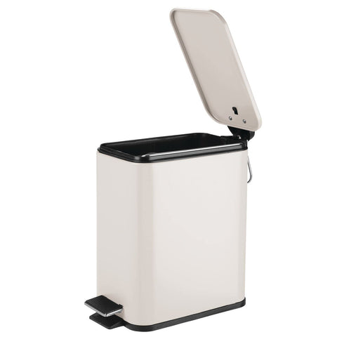 mDesign placed by a bathroom counter showing tidy, neutral decor fit