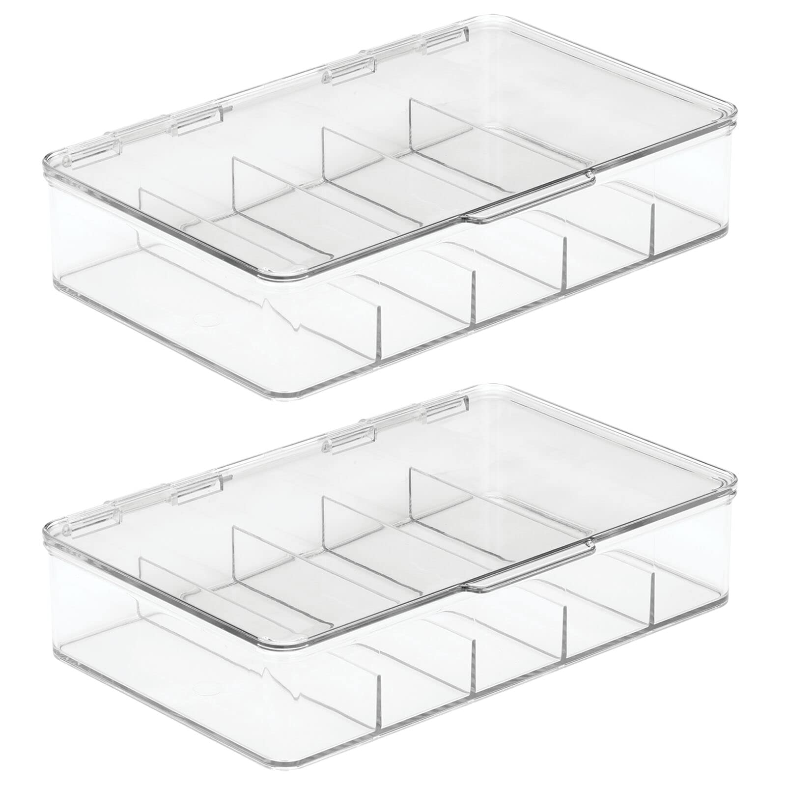 mDesign on bathroom vanity showing stylish, accessible storage benefit