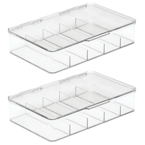 mDesign on bathroom vanity showing stylish, accessible storage benefit