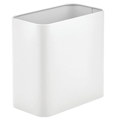 mDesign bin side profile against wall highlighting slim footprint and stability