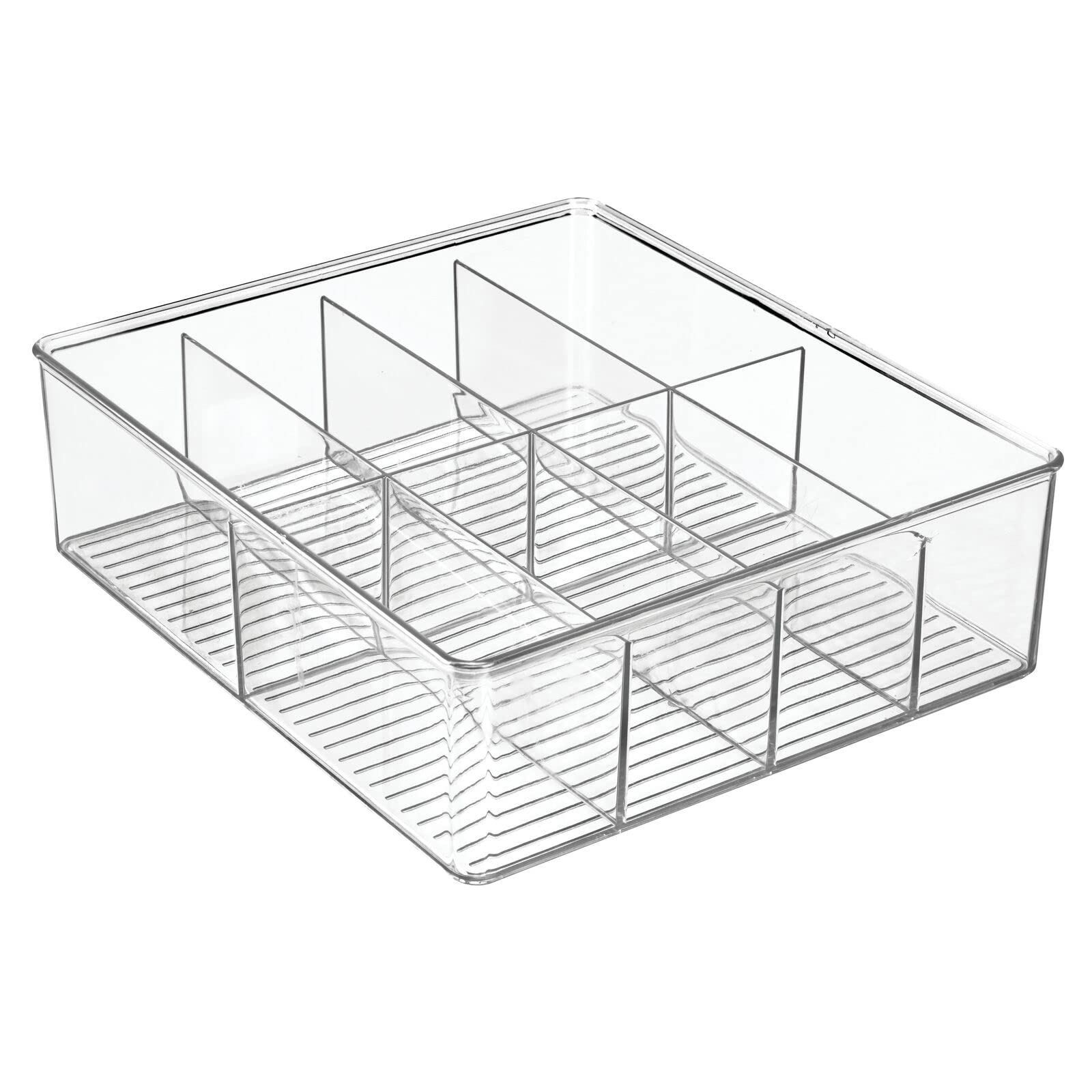 mDesign clear plastic texture close-up highlighting durable shatter-resistant finish