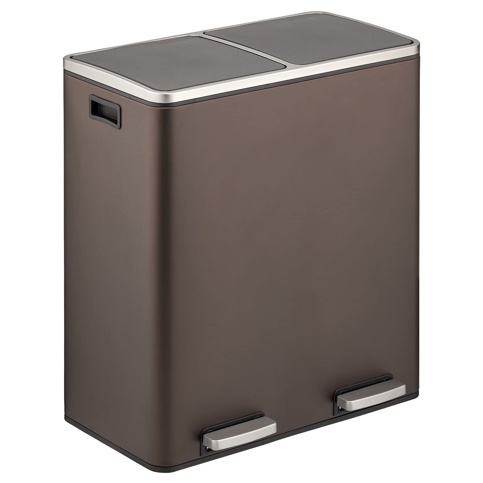 mDesign dual compartment front view showing modern bronze finish and tidy organization
