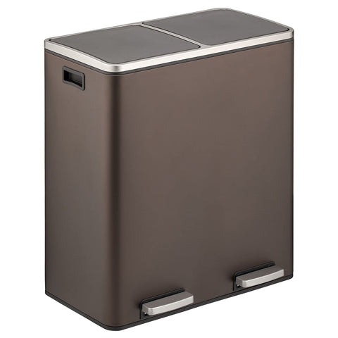 mDesign dual compartment front view showing modern bronze finish and tidy organization