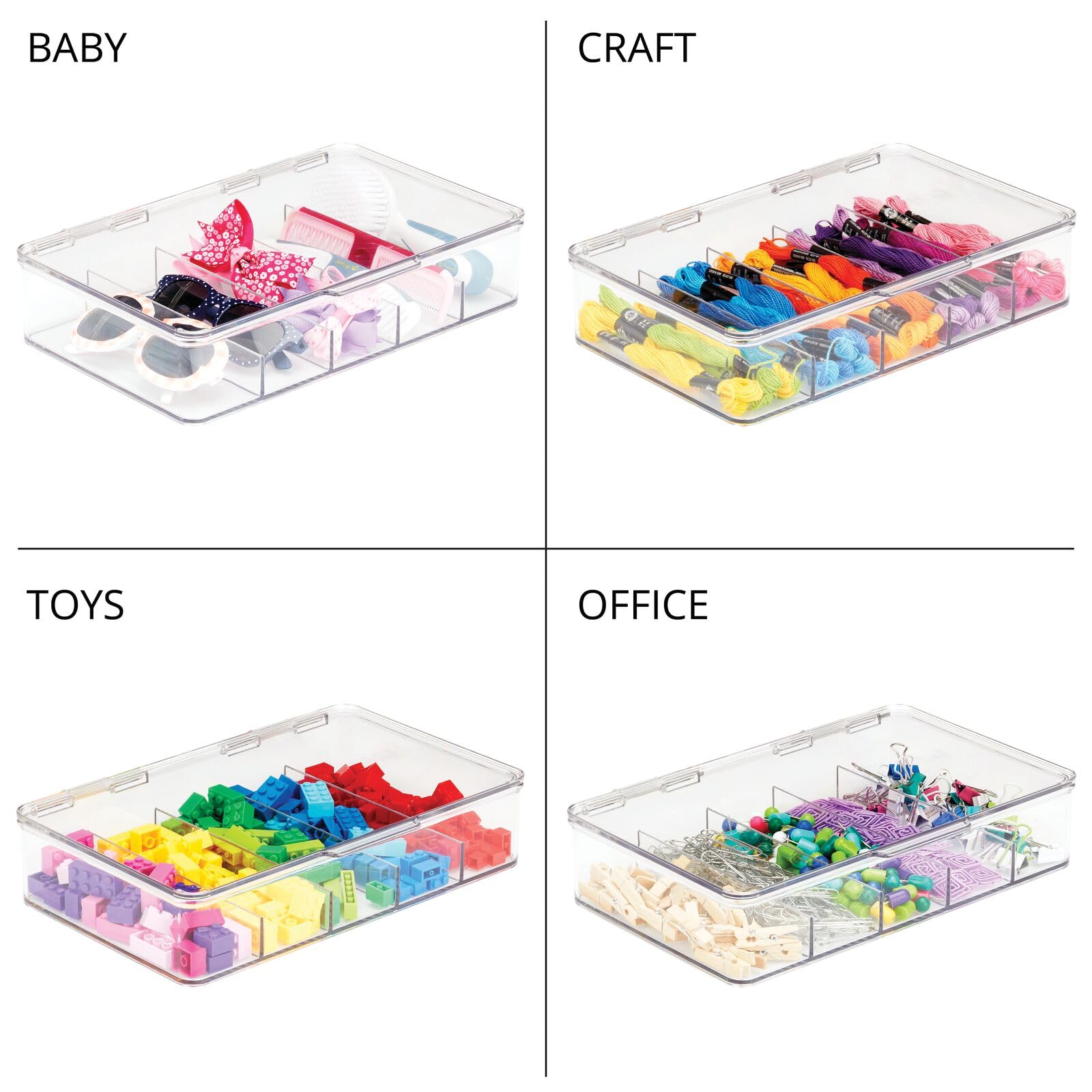 mDesign eyewear placed inside organizer showing quick selection benefit